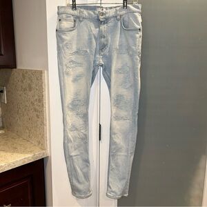 Tommy Hilfiger X Lewis Hamilton Jeans Blue Skinny Distressed Mens Size W32x30L